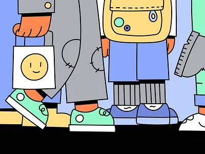 buncha legs flat illustration illustrator vector