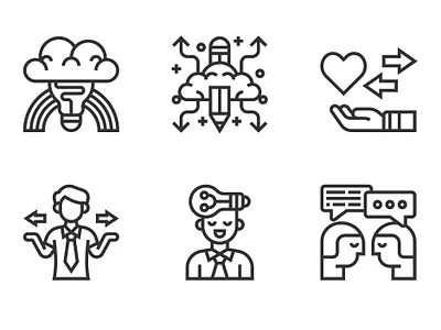 Mind Process analysis business character icon illustration innovation management marketing mind people service