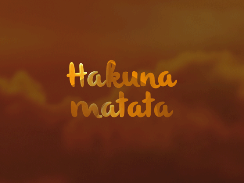 Hakuna Matata 2d branding colors design dribbble gif hakuna matata illustration india lion king lion logo love typography vector