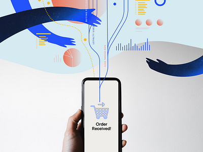 Gimme dat data - Illustration app art direction charts data design drawing e commerce ecommerce editorial editorial illustration full circle graphic design grocery app hands illustration metrics mobile phone tech web illustration