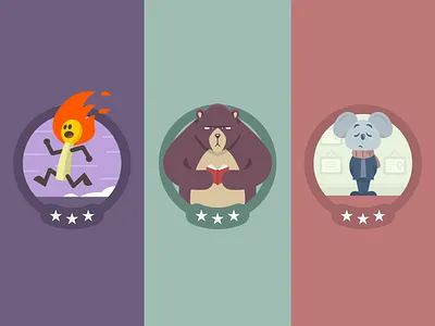 The Badges - The Third Wave badge badges bear branding design graphic design illustration matches mouse vector