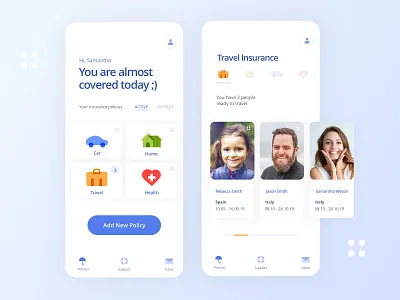 Insurance Wallet App banking app clean design clean ui digital agency insurance app mobile app product designer sketch travel app ui ux design ui design ui ux ui ux design vector