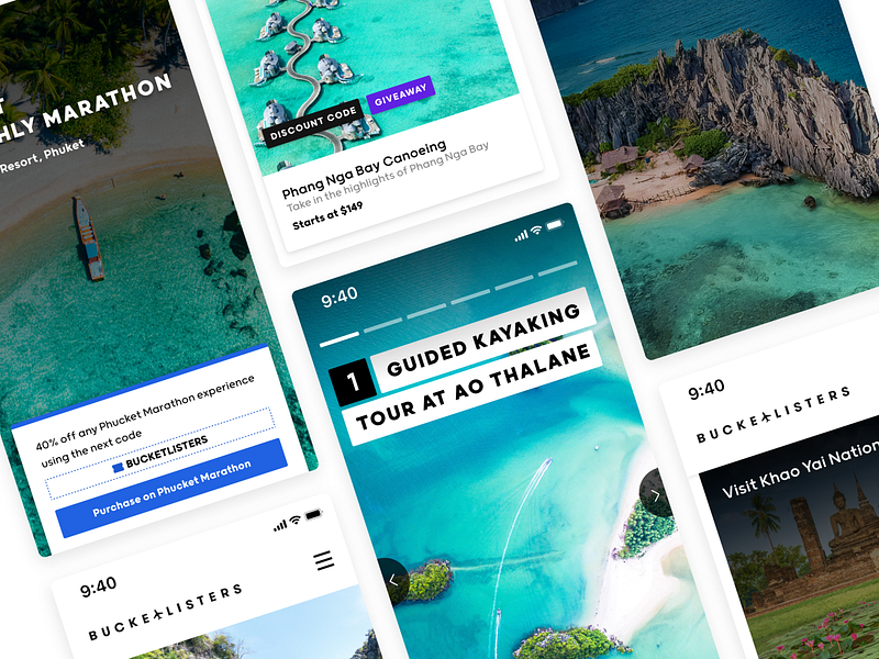 Mobile Screens | BucketLister city design design system gui plane saas style guide tour travel travel app trip trip planner ui vacation visual style guide web web design