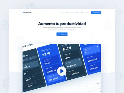 Landing accounting blue cashflow clean flat hero kalman landing light magyari minimal page productivity tools web design