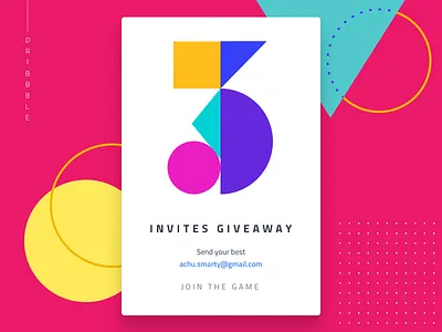 3 Dribbble Invites draft dribbble invite dribbble invites invites invites giveaway