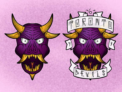 Devils 2d branding character detailed face handdrawn illustration logo logodesign procreate