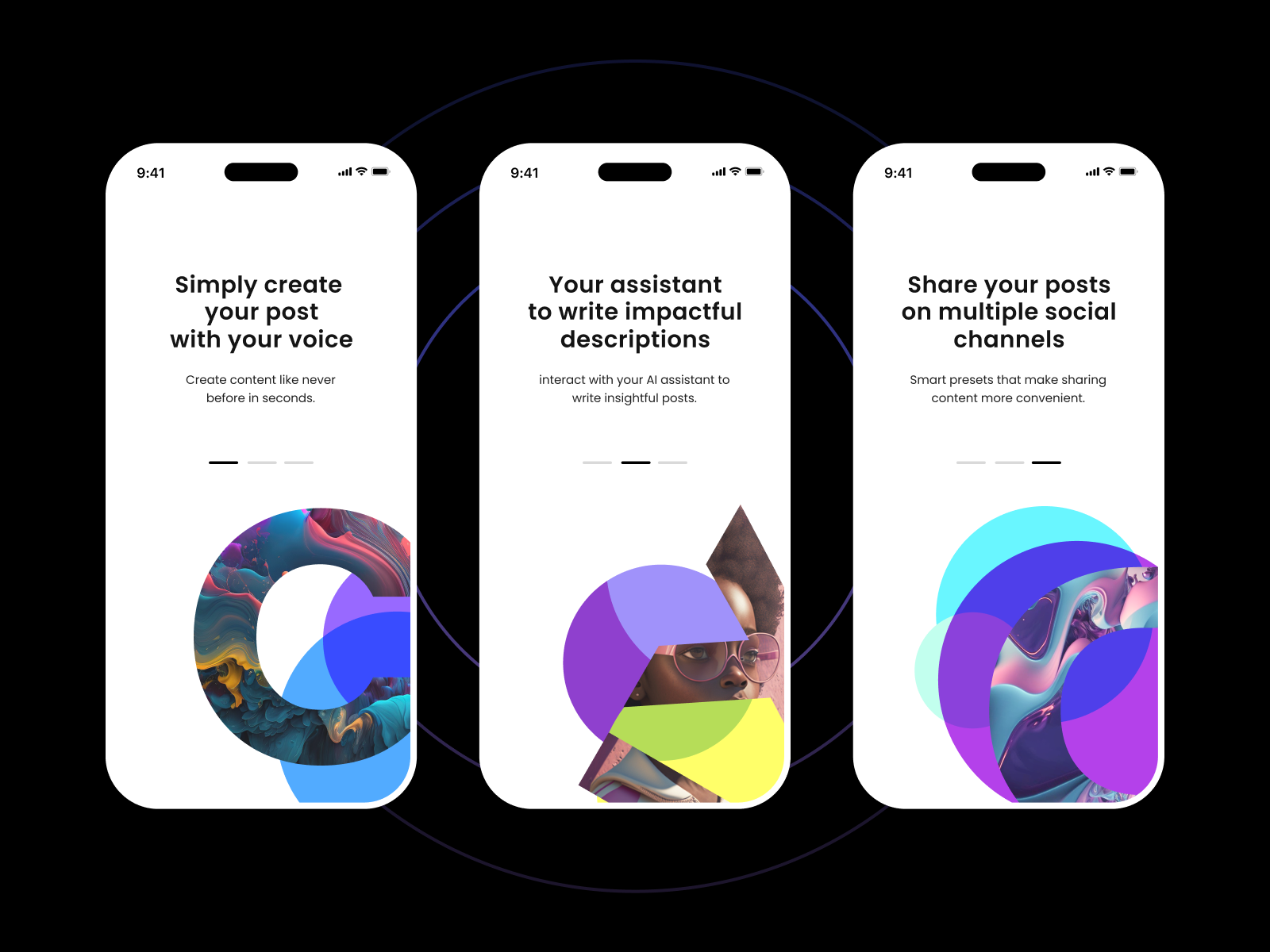 AI App Intro Screens by Sandro Ieva on Dribbble
