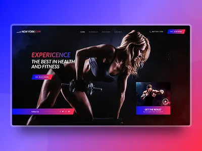 New York City Fitness Gym, Health Website Design Mockup design graphic graphic design gym health hero rezfelix slide slider slides theme design theme for wordpress themes trx ui ux web webdesign website wordpress