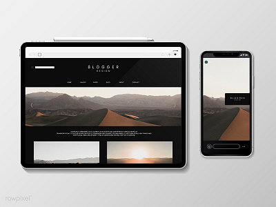 Blogger Design Template Vector Set banners blog blogger branding design free freebie giveaway illustration mockup template travel blog template vector website