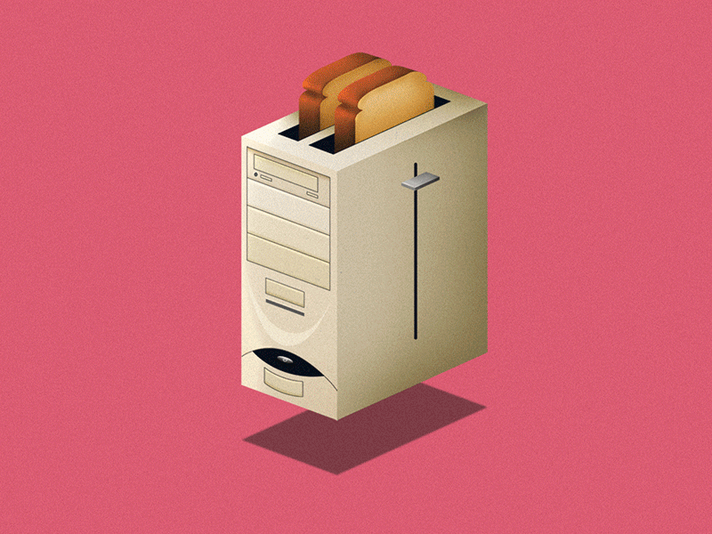 Old school computers are like... animated gif colors design digital art ilustration isometric design