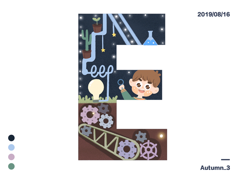 36days of type E design illustration motion