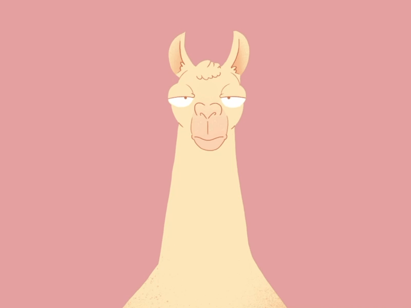 Llama eating animation bored cartoon cel animation character design eat frame by frame illustration leaf llama loop loops peru