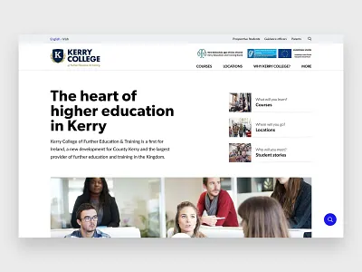 College homepage education education website hero unit ui web design website