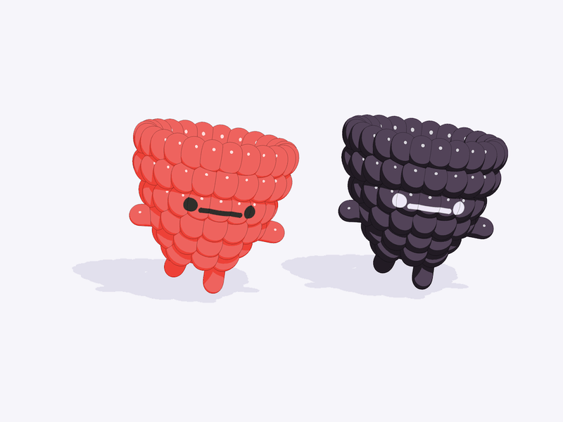 Berries animation berries berry blackberry c4d cinema4d kawaii raspberry sketch and toon