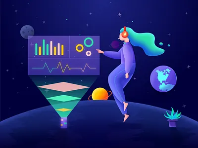 Planetary controller dash board design earth illustration planet planetary technology universe