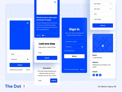 The Dot 2 Wireframe UI Kit adobexd design download figma sketch ui uikit uiux uxdesign vector wireframe wireframe design wireframe kit wireframing xd