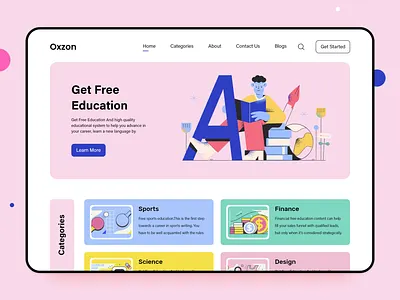 Education Web Platform Design branding categories clean design education education course education website icon illustration layout product ui uiux user experience ux vector web web design website