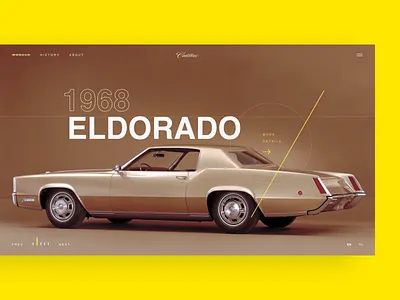 Retro Car. Cadillac Eldorado 1968 appdesign car design dribbble figma landingpage melart photoshop retro retro car typography ui uidesign uidesigner uitrends user experience user interface design ux web webdesign
