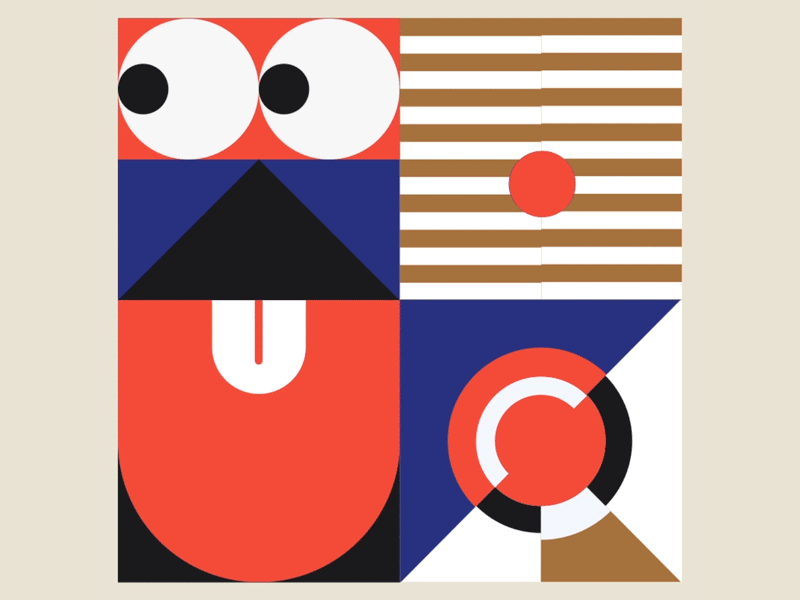 Geometric Loop 2d animation circle design digital eyes geometric geometric art geometric design geometric illustration geometrical geometry illustration motion graphics shape animation shape elements shapes striped tongue vector