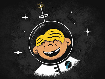Vectorfuzzies - Spaceboy astronaut boy drawing midcentury outerspace retrosupplyco space