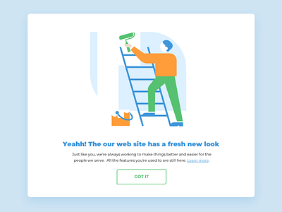 A fresh new look! announcement branding illustration pop up website design