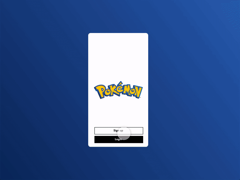 Pokemon Challenge | Application Design animation app design application concept design entertainment gradient interface landing page design login microinteraction mobile mobile ui pokemon pokemon go transition ui ux