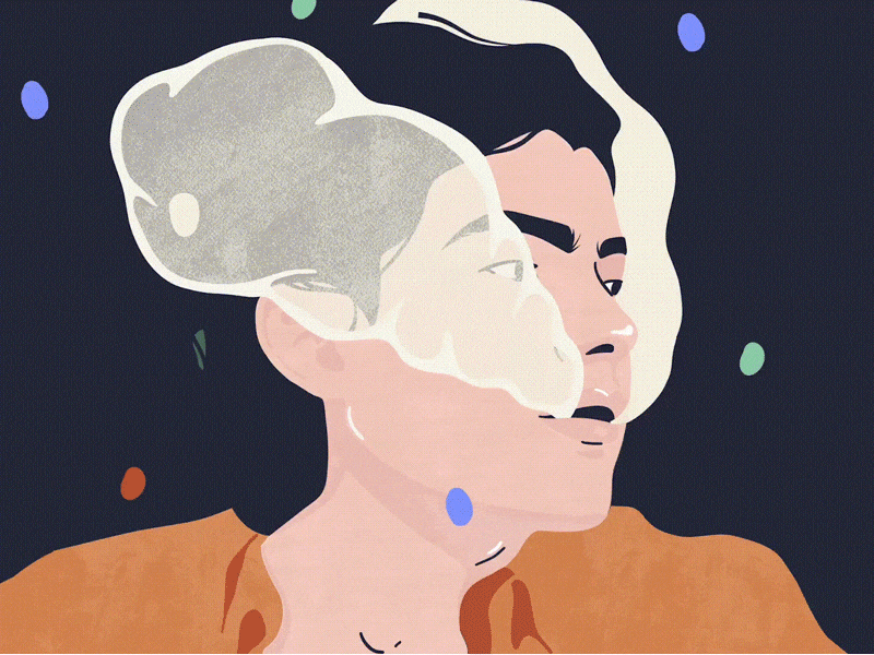 A smoking portrait animated animation character characterdesign color cool flat illustration ipadpro minimal motion motion graphic motiongraphics portrait portrait illustration procreate