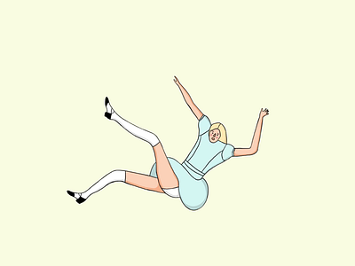 Alice In Wonderland blue character characterdesign colorful cute dress dribbble falling girl illustration procreate