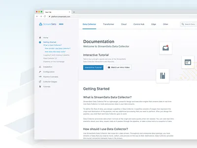 Data Collector Documentation design system docs documentation enterprise saas saas app