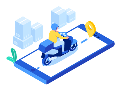 Food Delivery aftereffects animated gif creative delivery food delivery illustration isometric minimalistic mobile motion design motion graphics photoshop rider