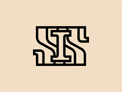 IS - monogram art branding design icon lettering logo logotype monogram typography vector