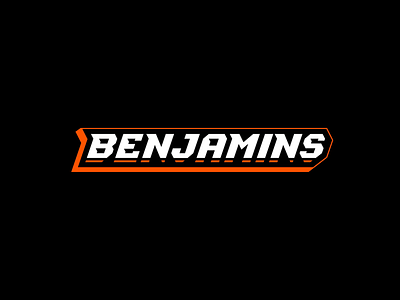 BENJAMINS animation benjamines font it lettering logo animation logotype orange sport sport logo type