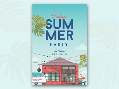Durham Summer Party design illustration poster vector