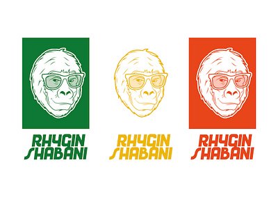 Rhygin Shabani - Beatmaker Logo branding design face graphic design green illustration illustrator logo monkey music red typography vector yellow