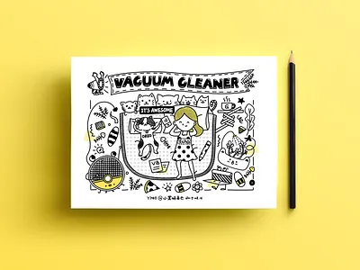 Echo's vacuum cleaner (Day3) doodle illustration