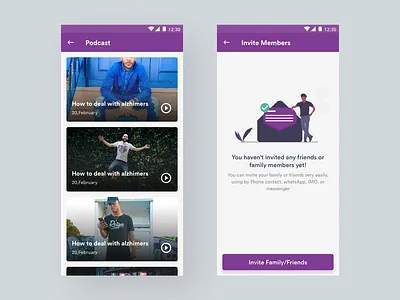 Podcast android app app app design appointment care caregiver clean design full apps health illustration inspiration invites minimal podcast trend typography ui ui design ux