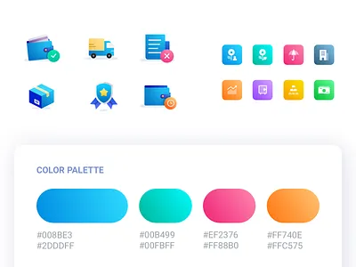 FUNDtastic: Styleguide badge box cash categories finance gold icons illustration insurance money mutual funds stocks styleguide wallet