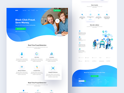 Blocking Fraud Service Homepage blocker design fraud fraudblocker homepage illustration landing page landingpage layout typography uinugget ux website wordpress