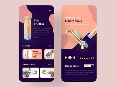 Electro Skate App 2019 trend app app design application color colors dark ui design luova studio minimal product skate trend trending trendy ui ui design uidesign uiux ux