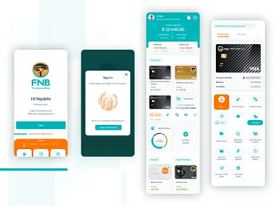 FNB Research banking app credit credit card debit debit card finance app fingerprint fnb login login screen south africa
