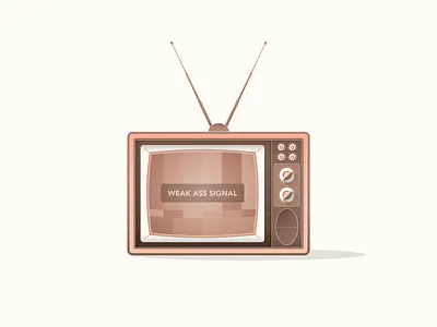 Weak Signal illustrator retro television tv vintage weak signal