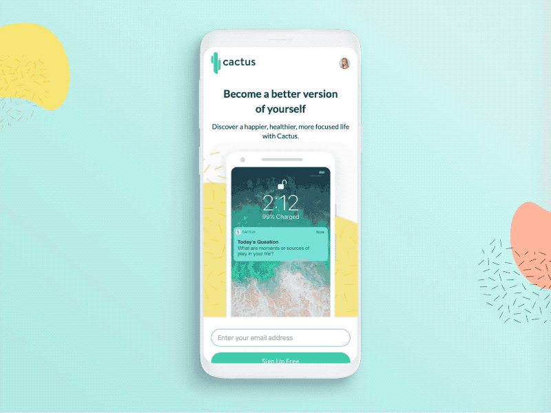 Cactus Web Design branding cactus gif green homepage icon illustration mobile pink responsive ui ux website yellow