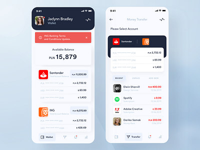 Wallet app banking banking app currency exchange design european union finance app fintech psd2 ui uidesign ux
