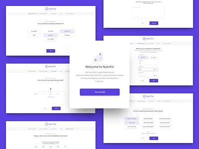 Nutrifix Onboarding Questionnaire app design food onboarding personalization survey ui ux web website