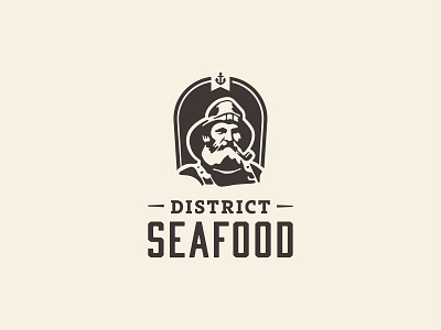 Seafood: Logo One anchor brand branding captain face fisherman logo nautical portrait restaurant sailor seafood silhouette