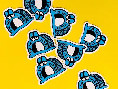 I'm So Tired illustration root insurance sticker tire tired tires yellow