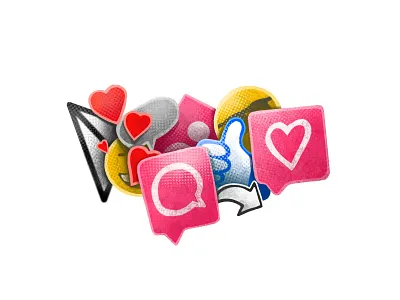 Social Media Illustration contrast design illustration illustrator light likes simple social socialmedia