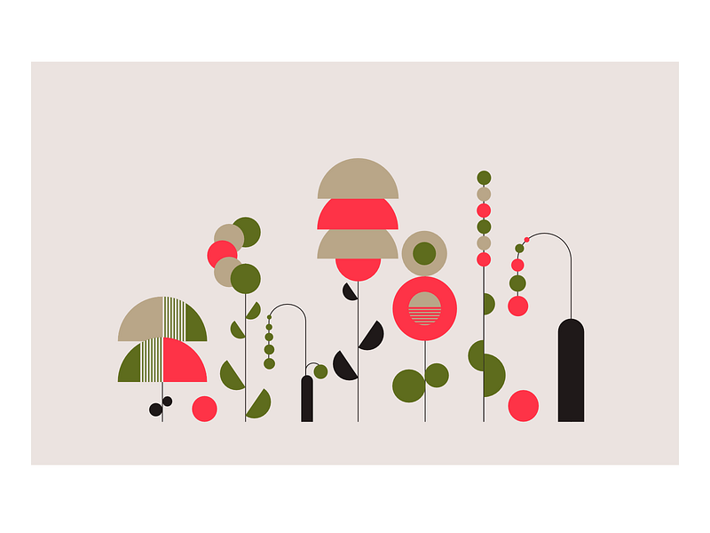 Geometric Art Element Series: No. 02 geometric graphic design illustration plants