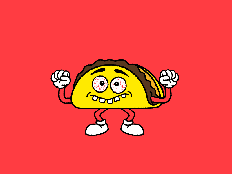 Dancing Taco Man animation branding dance gif graphic design illustration loading mascot mascot logo mexican food photoshop preloader taco tacos