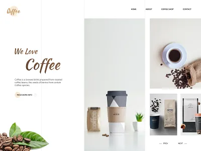 Coffee website concept brown clean clean design coffee coffee bean coffee website concept design design flat landing page light colors web web design website design